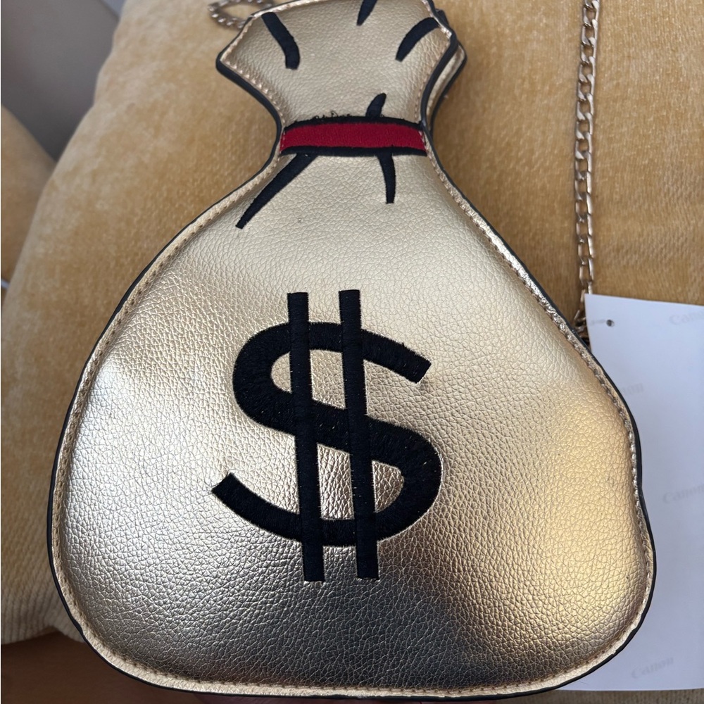 Gold and Black Crossbody Money Bag